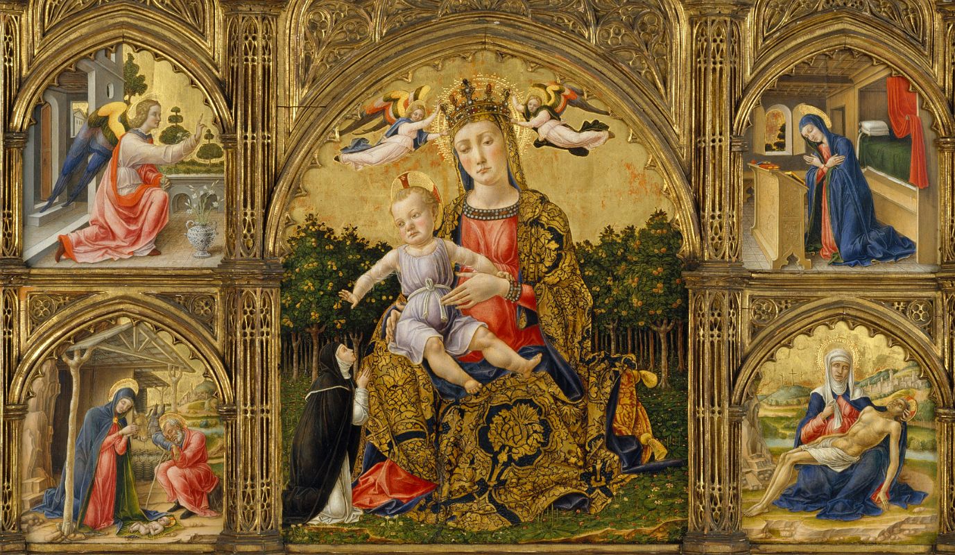 24 The Madonna of Humility, the Annunciation, the Nativity and the Pieta - Bartolomeo Vivarini 1465 - Robert Lehman New York Metropolitan Museum Of Art
